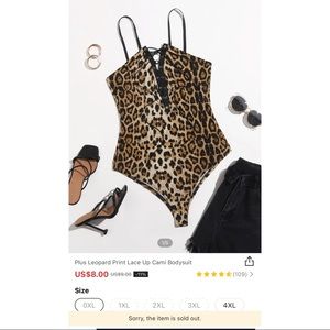 Leopard Lace-Up Cami Bodysuit